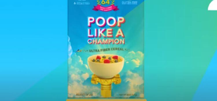 is poop like a champion cereal real
